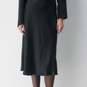 Babaton Slip Satin Midi Skirt